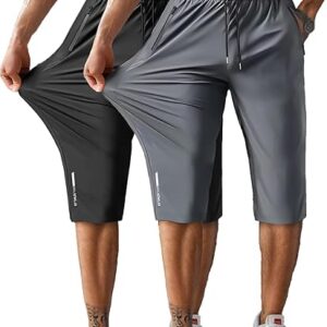 Joggers Quick Dry 3/4 Zip Pocket Caprihose Schwarz/Grau